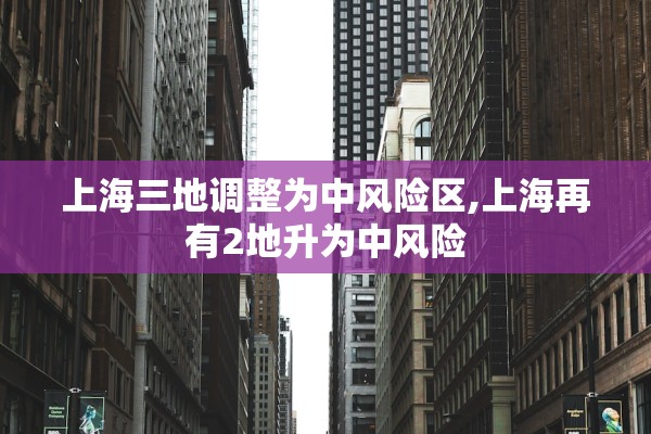 上海三地调整为中风险区,上海再有2地升为中风险
