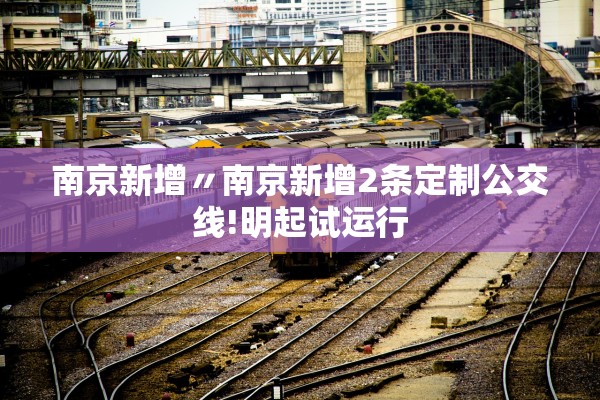 南京新增〃南京新增2条定制公交线!明起试运行