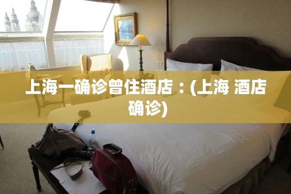 上海一确诊曾住酒店︰(上海 酒店 确诊)