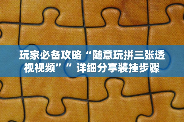玩家必备攻略“随意玩拼三张透视视频	””详细分享装挂步骤