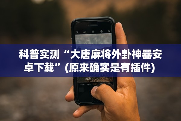 科普实测“大唐麻将外卦神器安卓下载”(原来确实是有插件) 