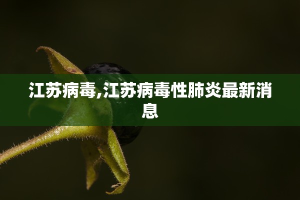 江苏病毒,江苏病毒性肺炎最新消息