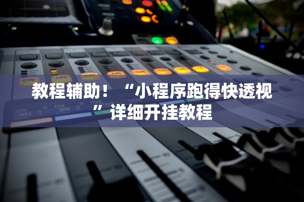 教程辅助！“小程序跑得快透视”详细开挂教程