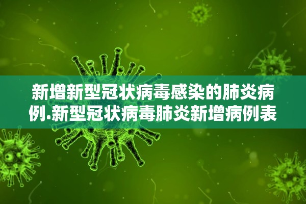 新增新型冠状病毒感染的肺炎病例.新型冠状病毒肺炎新增病例表
