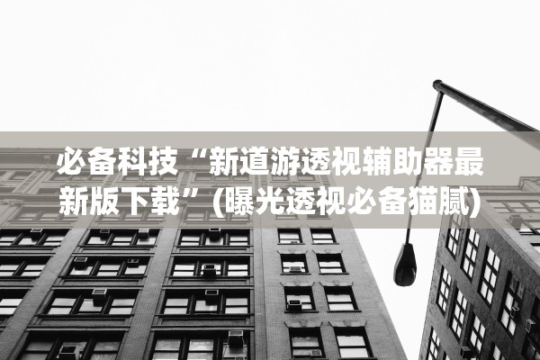 必备科技“新道游透视辅助器最新版下载”(曝光透视必备猫腻)
