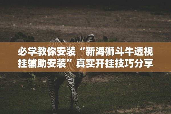 必学教你安装“新海狮斗牛透视挂辅助安装”真实开挂技巧分享