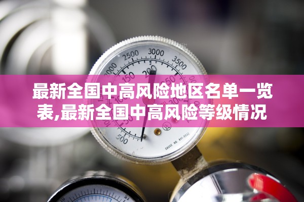 最新全国中高风险地区名单一览表,最新全国中高风险等级情况