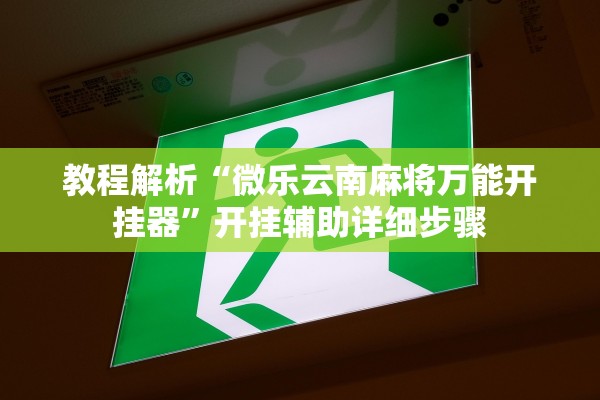 教程解析“微乐云南麻将万能开挂器”开挂辅助详细步骤