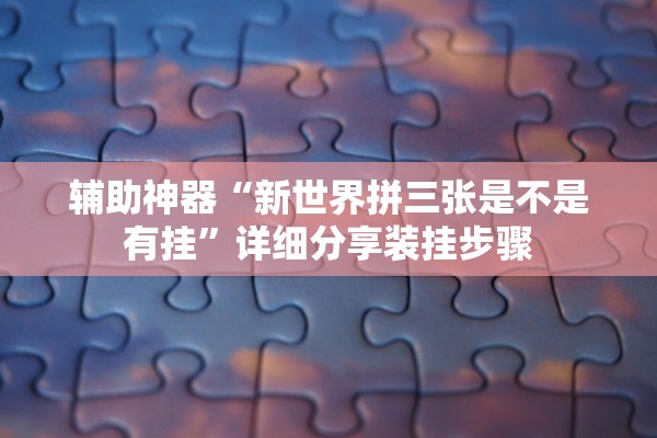 辅助神器“新世界拼三张是不是有挂”详细分享装挂步骤