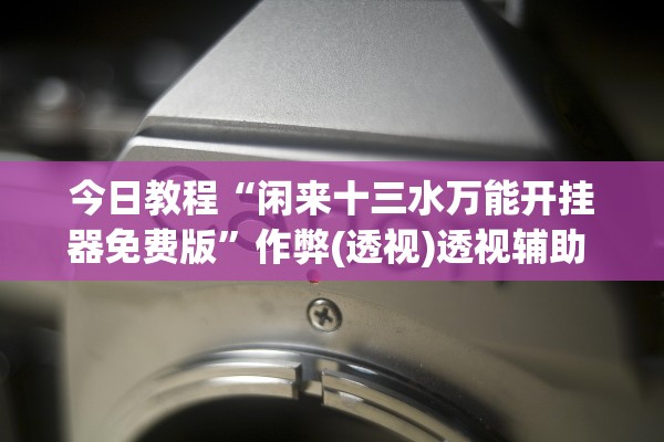 今日教程“闲来十三水万能开挂器免费版”作弊(透视)透视辅助 