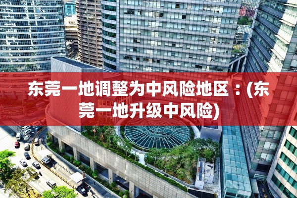 东莞一地调整为中风险地区︰(东莞一地升级中风险)