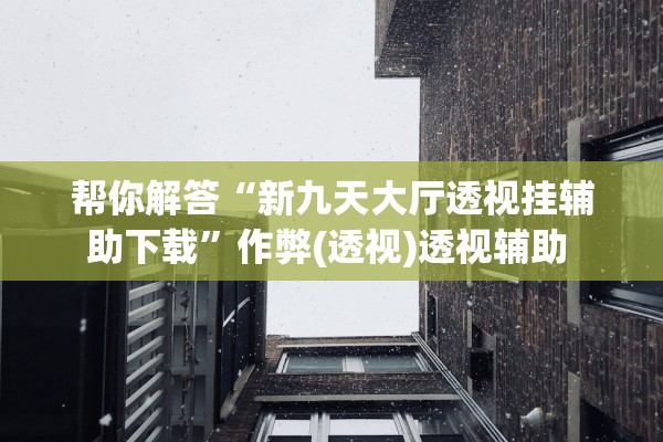 帮你解答“新九天大厅透视挂辅助下载”作弊(透视)透视辅助 