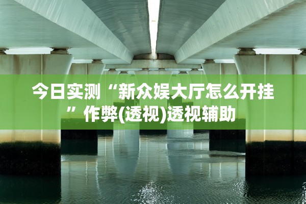 今日实测“新众娱大厅怎么开挂”作弊(透视)透视辅助 