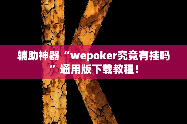 辅助神器“wepoker究竟有挂吗”通用版下载教程！
