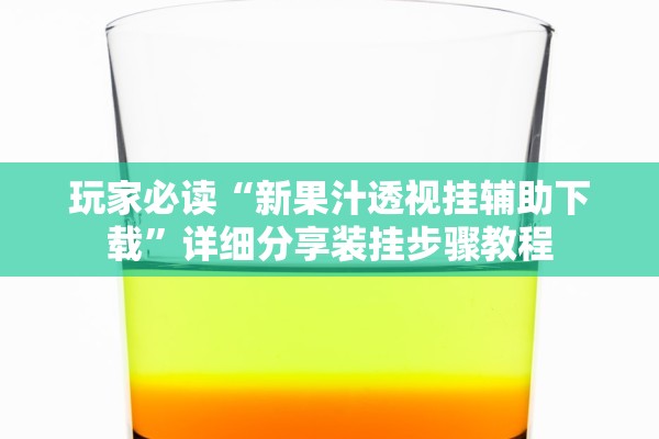 玩家必读“新果汁透视挂辅助下载”详细分享装挂步骤教程