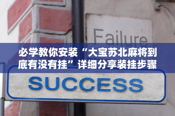 必学教你安装“大宝苏北麻将到底有没有挂”详细分享装挂步骤