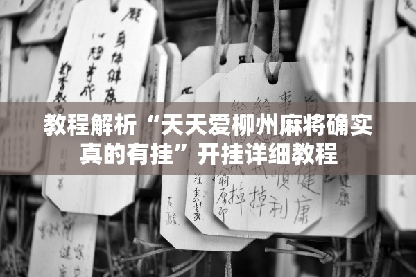 教程解析“天天爱柳州麻将确实真的有挂”开挂详细教程