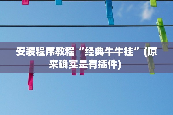安装程序教程“经典牛牛挂	”(原来确实是有插件) 