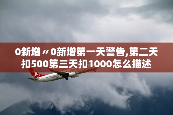 0新增〃0新增第一天警告,第二天扣500第三天扣1000怎么描述