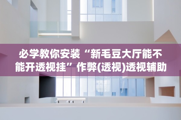 必学教你安装“新毛豆大厅能不能开透视挂	”作弊(透视)透视辅助 