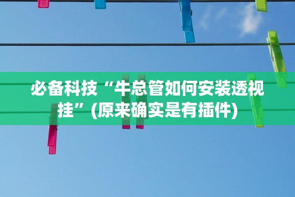 必备科技“牛总管如何安装透视挂	”(原来确实是有插件)