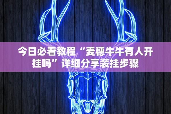 今日必看教程“麦穗牛牛有人开挂吗”详细分享装挂步骤