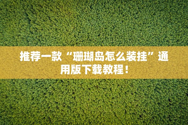 推荐一款“珊瑚岛怎么装挂”通用版下载教程！