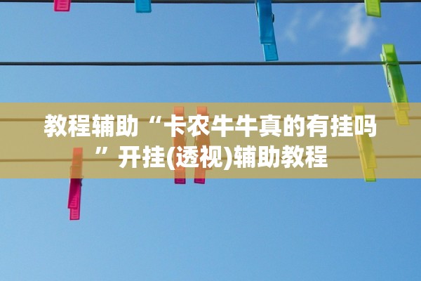 教程辅助“卡农牛牛真的有挂吗	”开挂(透视)辅助教程