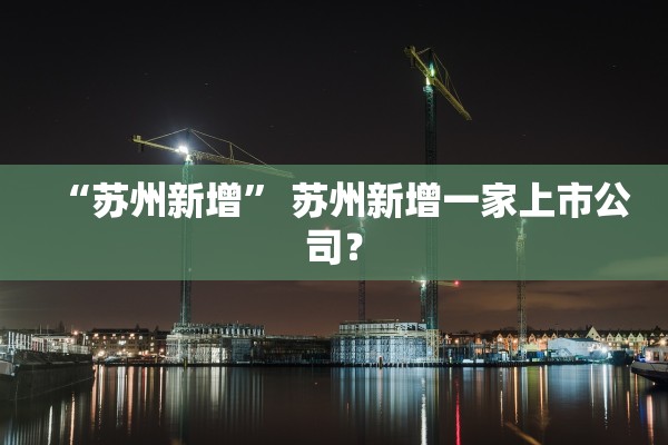 “苏州新增	” 苏州新增一家上市公司？