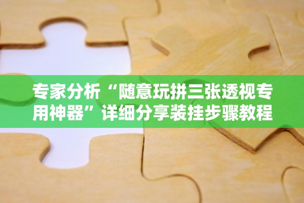专家分析“随意玩拼三张透视专用神器”详细分享装挂步骤教程