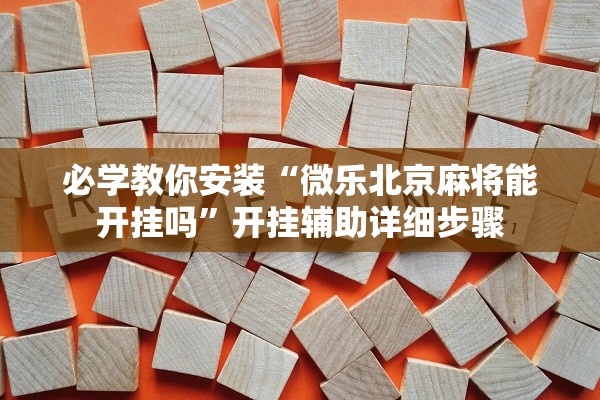 必学教你安装“微乐北京麻将能开挂吗”开挂辅助详细步骤