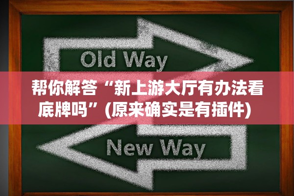 帮你解答“新上游大厅有办法看底牌吗”(原来确实是有插件) 