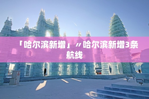 「哈尔滨新增」〃哈尔滨新增3条航线 「哈尔滨新增」〃哈尔滨新增3条航线
