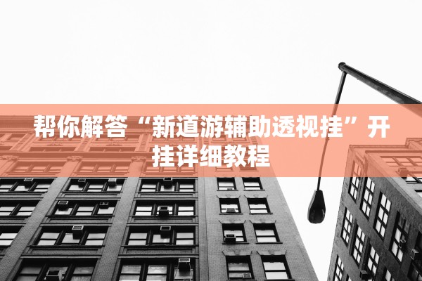 帮你解答“新道游辅助透视挂”开挂详细教程