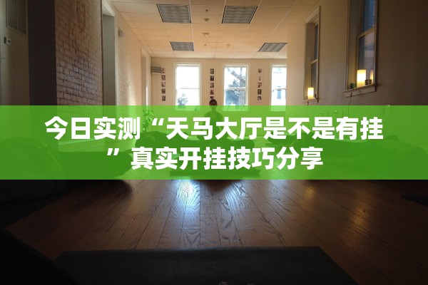 今日实测“天马大厅是不是有挂	”真实开挂技巧分享