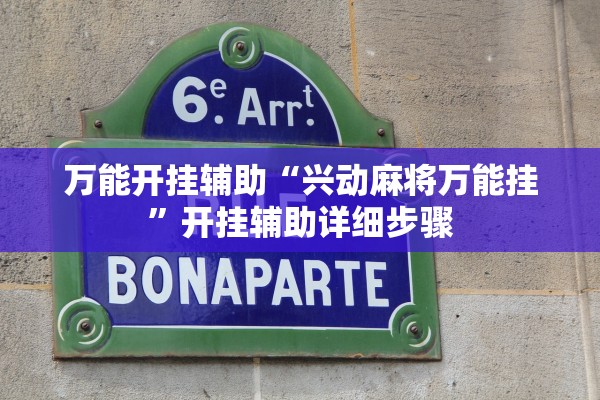 万能开挂辅助“兴动麻将万能挂”开挂辅助详细步骤