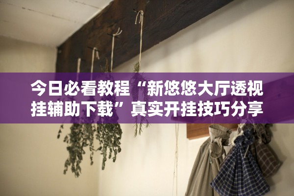 今日必看教程“新悠悠大厅透视挂辅助下载	”真实开挂技巧分享