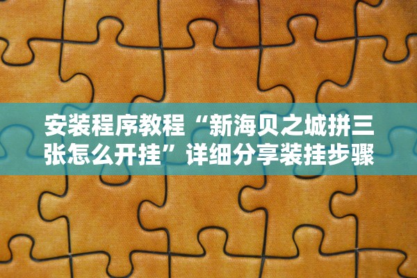 安装程序教程“新海贝之城拼三张怎么开挂”详细分享装挂步骤教程