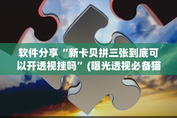 软件分享“新卡贝拼三张到底可以开透视挂吗”(曝光透视必备猫腻)