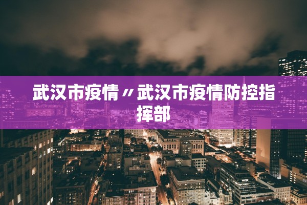 武汉市疫情〃武汉市疫情防控指挥部