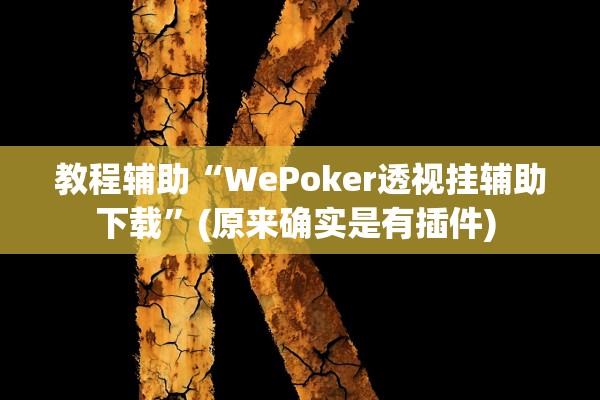 教程辅助“WePoker透视挂辅助下载”(原来确实是有插件) 