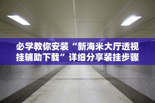 必学教你安装“新海米大厅透视挂辅助下载”详细分享装挂步骤