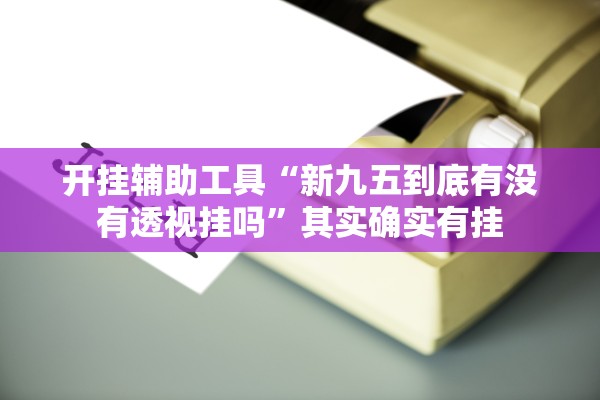 开挂辅助工具“新九五到底有没有透视挂吗	”其实确实有挂