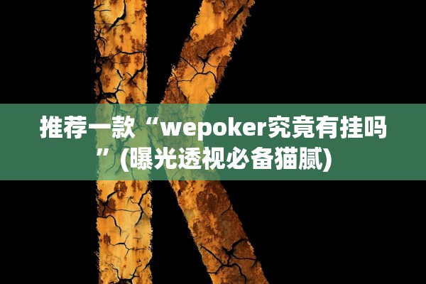 推荐一款“wepoker究竟有挂吗”(曝光透视必备猫腻)