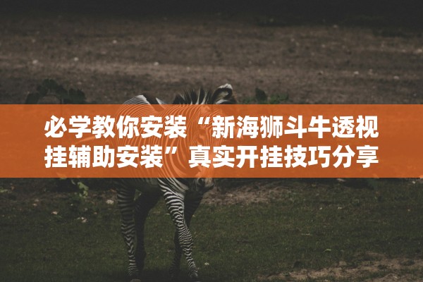 必学教你安装“新海狮斗牛透视挂辅助安装”真实开挂技巧分享