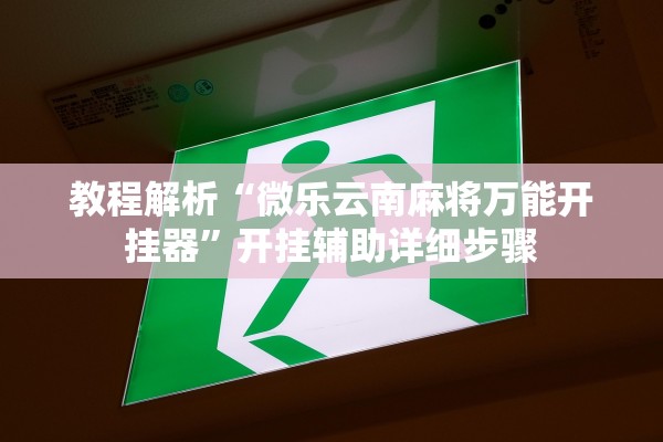 教程解析“微乐云南麻将万能开挂器”开挂辅助详细步骤