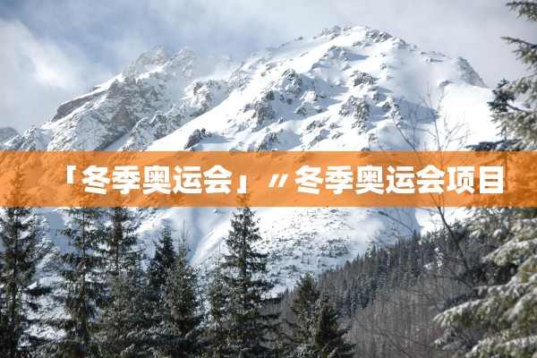 「冬季奥运会」〃冬季奥运会项目
