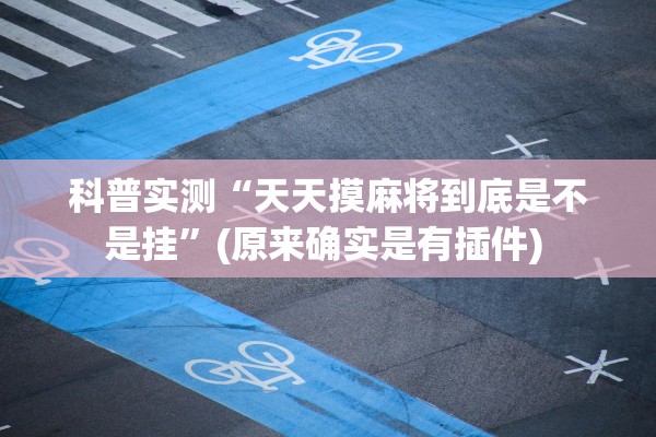 科普实测“天天摸麻将到底是不是挂”(原来确实是有插件) 