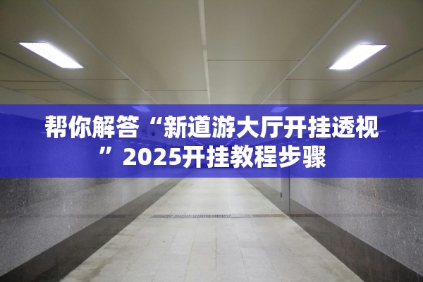 帮你解答“新道游大厅开挂透视”2025开挂教程步骤