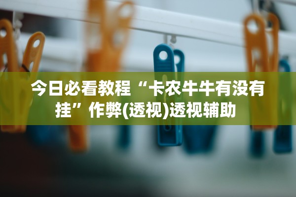 今日必看教程“卡农牛牛有没有挂”作弊(透视)透视辅助 